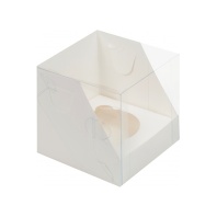 Коробка для капкейков с пластиковой крышкой 1 ячейка - купить в магазине КондитерХауз Коробка для капкейков с пластиковой крышкой 1 ячейка