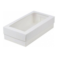 Коробка для макаронс с окошком Белая, 210х165х55мм