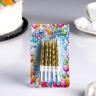 Свечи для торта С днём рождения, золотой металлик 10 шт - купить в магазине КондитерХауз Свечи для торта С днём рождения, золотой металлик 10 шт