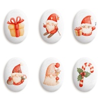 Медальоны Новогодние гномы 35х25, 12шт - купить в магазине КондитерХауз Медальоны Новогодние гномы 35х25, 12шт
