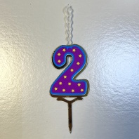 Топпер свеча Детская Цифра 2 - купить в магазине КондитерХауз Топпер свеча Детская Цифра 2