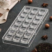 Форма для шоколада Тоффи Квадрат, 21 ячейка - купить в магазине КондитерХауз Форма для шоколада Тоффи Квадрат, 21 ячейка