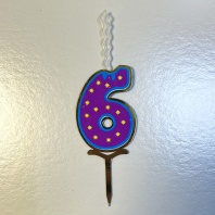 Топпер свеча Детская Цифра 6