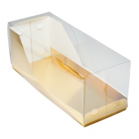 Коробка для рулета прозрачная Золото 300х110х110 мм