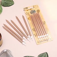 Свечи для торта Радость, Шампань металлик, 6 шт - купить в магазине КондитерХауз Свечи для торта Радость, Шампань металлик, 6 шт