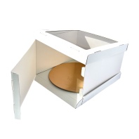 Коробка для торта strong window white 24х24х20см