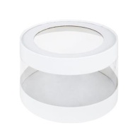 Коробка для торта тубус белая с прозрачными стенками, 16х16см