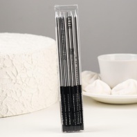 Свечи в торт "Праздник", 6 шт, 14,5 см, серебро с чёрным - купить в магазине КондитерХауз Свечи в торт "Праздник", 6 шт, 14,5 см, серебро с чёрным