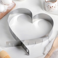 Раздвижная форма Сердце для выпечки 14.5х26,5см - купить в магазине КондитерХауз Раздвижная форма Сердце для выпечки 14.5х26,5см