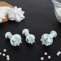 Набор плунжеров кондитерских Снежинка маленькая, 3 шт - купить в магазине КондитерХауз Набор плунжеров кондитерских Снежинка маленькая, 3 шт