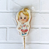 Пряник Деловая девчонка на палочке, 12х7см - купить в магазине КондитерХауз Пряник Деловая девчонка на палочке, 12х7см