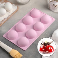 Силиконовая форма Полусфера, d=5.4см, 8 ячеек