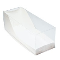 Коробка для рулета прозрачная Белая 300х110х110 мм