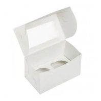 Коробка для капкейков с окном, 2 ячейка