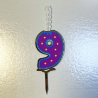 Топпер свеча Детская Цифра 9 - купить в магазине КондитерХауз Топпер свеча Детская Цифра 9