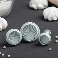 Набор плунжеров кондитерских Морские ракушки, 3 шт