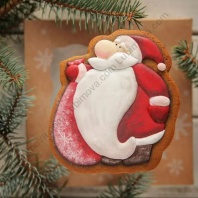 Форма для пряников с трафаретом Дед Мороз с мешком