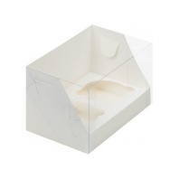 Коробка для капкейков с пластиковой крышкой 2 ячейки - купить в магазине КондитерХауз Коробка для капкейков с пластиковой крышкой 2 ячейки