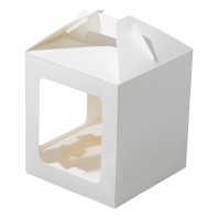 Коробка для куличей 18х18х22см, ForGenika JUMPL II Window White - купить в магазине КондитерХауз Коробка для куличей 18х18х22см, ForGenika JUMPL II Window White