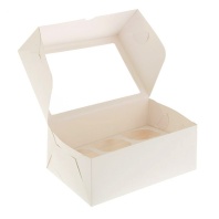 Коробка для капкейков с окном, 6 ячеек - купить в магазине КондитерХауз Коробка для капкейков с окном, 6 ячеек