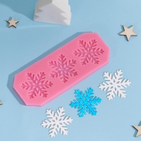 Силиконовый молд Снежинки, 17,5×6,8×0,5 см