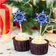 Шпажки С Новым Годом!, снежинка, набор 12 шт - купить в магазине КондитерХауз Шпажки С Новым Годом!, снежинка, набор 12 шт