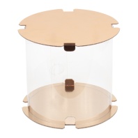 Коробка для торта Тубус с прозрачными стенками, Золотая, 240х240х240мм - купить в магазине КондитерХауз Коробка для торта Тубус с прозрачными стенками, Золотая, 240х240х240мм