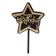 Топпер С днём рождения, цвет чёрно-золотой